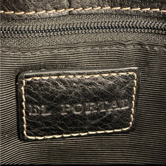 Black Leather Satchel by El Portal - Great Used Condition! - Picture 9 of 11